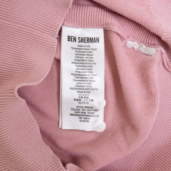 Ben Sherman Short Sleeve Polo Shirt Light Pink Preppy Cotton Knitted Small - Picture 12 of 13